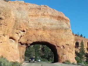 Bryce driving through rock